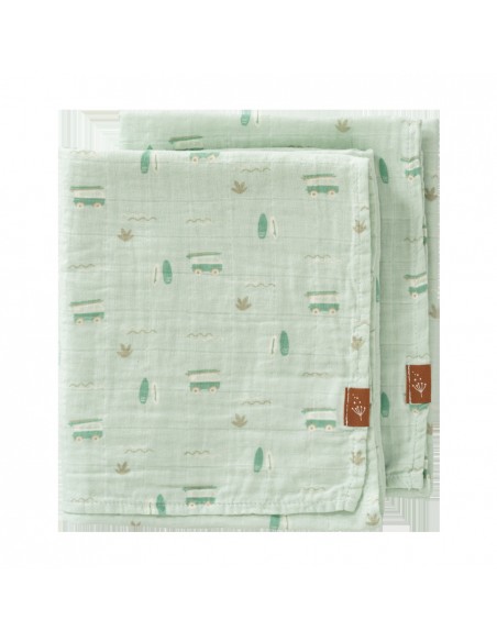 Fresk Swaddle set 2 st. 70x60 cm Surf boy