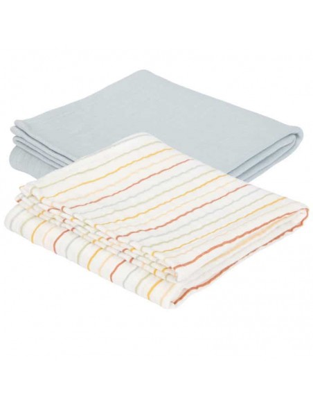 swaddle doek 70 x 70 Vintage sunny stripes/Pure soft blue