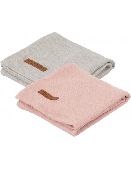swaddle doek 70 x 70 pure pink / grey