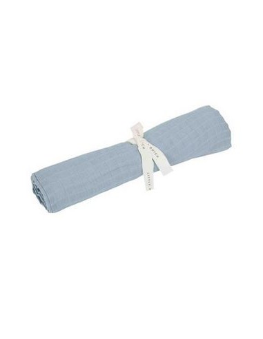 Little Dutch - Swaddle doek hydrofiel 120 x 120 Pure Denim blue