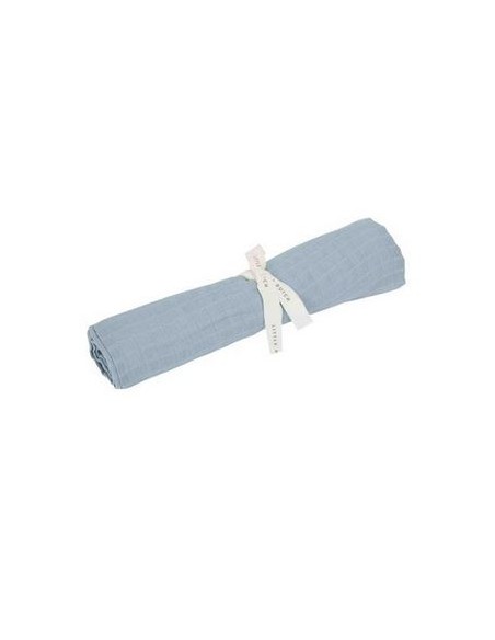 Little Dutch - Swaddle doek hydrofiel 120 x 120 Pure Denim blue