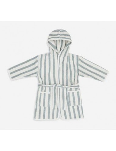 Badjas 1-2 jaar Stripe Terry - Sea Green - GOTS