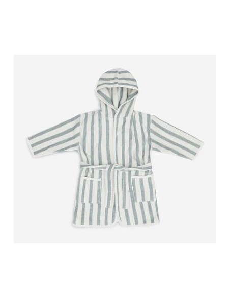 Badjas 1-2 jaar Stripe Terry - Sea Green - GOTS
