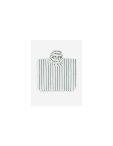 Badponcho Stripe Terry - Sea Green - GOTS