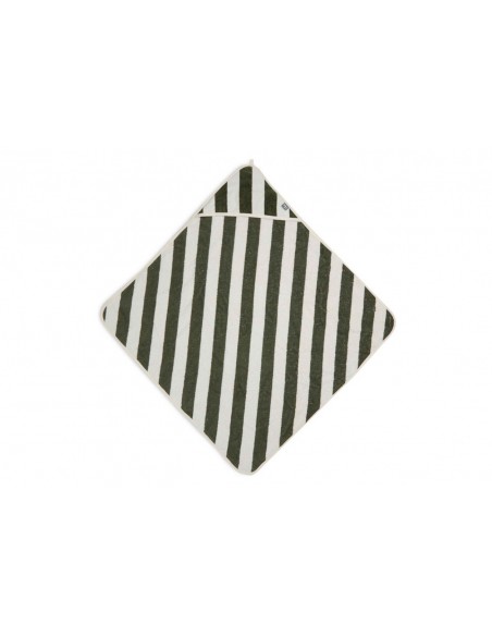 Badcape Stripe Terry 75x75cm Leaf Green GOTS