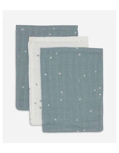 Jollein -  Washandje Hydrofiel Twinkling - Sea Green - 3 Stuks