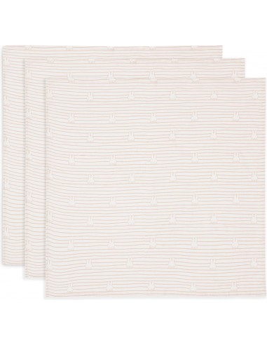 Hydrofiele Doek Small 70x70cm Miffy Stripe - Biscuit - 3 Stuks
