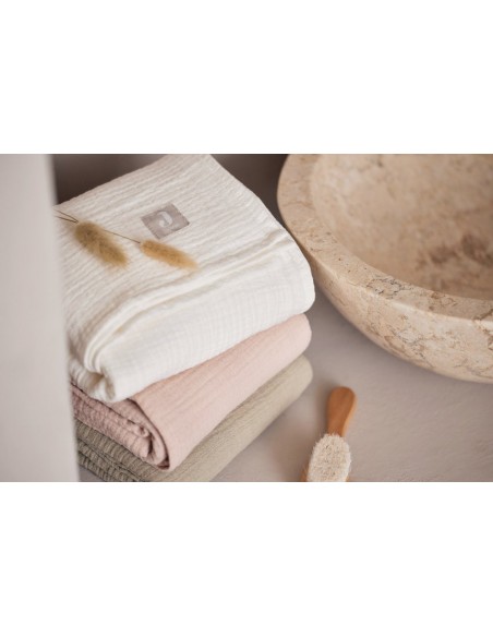 Hydrofiele Doek Small 70x70cm - Olive Green & Ivory - 4 Stuks