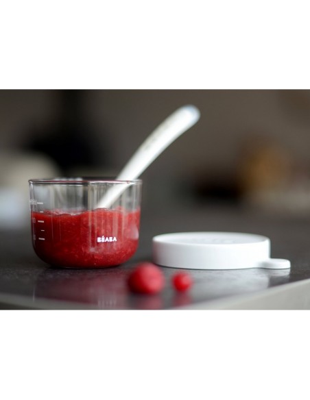 Glazen bewaarpotje 150 ml mistgrijs