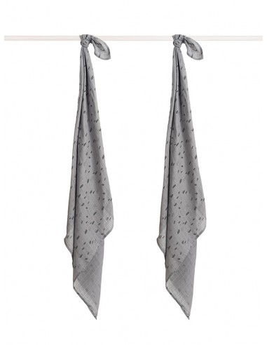 Hydrofiel multidoek large 115x115cm spot storm grey 2pack