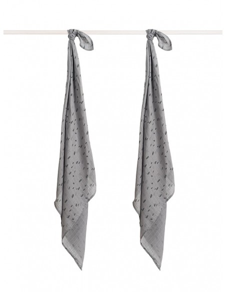 Hydrofiel multidoek large 115x115cm spot storm grey 2pack