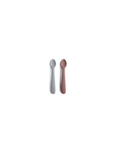 Mushie Baby spoon  Stone grey/cloudy mauve
