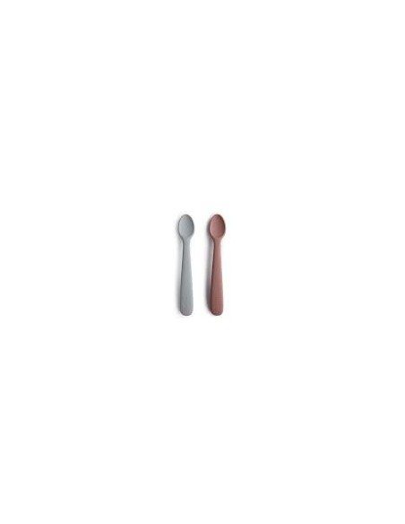 Mushie Baby spoon  Stone grey/cloudy mauve