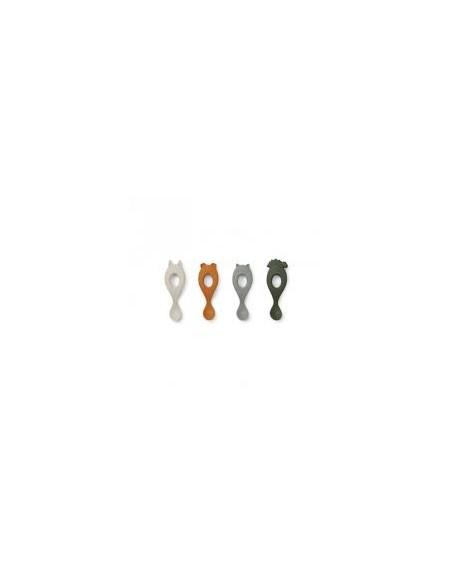 Liewood - Liva Silicone Spoon 4-Pack - Hunter green