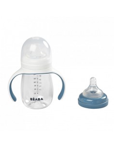 Evolutieve 2-in-1 drinkbeker 210 ml - windy blue