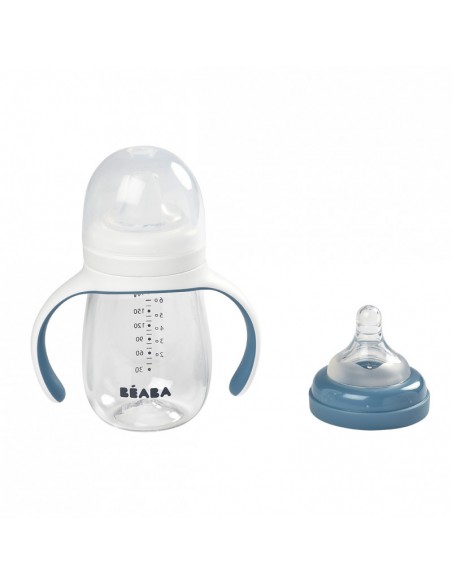 Evolutieve 2-in-1 drinkbeker 210 ml - windy blue