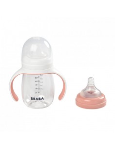 Beaba - Evolutieve  2-in-1 drinkbeker 210 ml - old pink