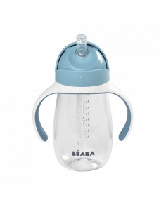 Drinkbeker met rietje 300 ml - windy blue
