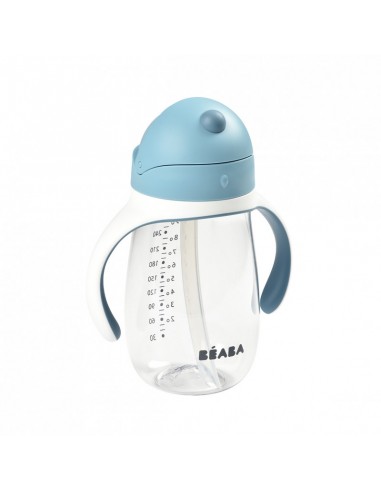 Drinkbeker met rietje 300 ml - windy blue