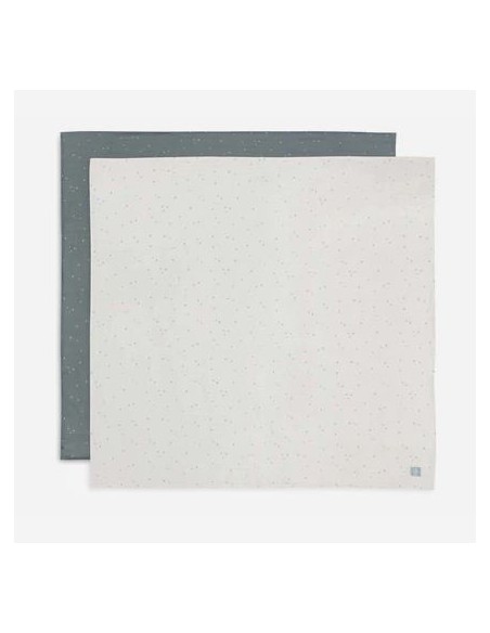 Hydrofiele Doek Large 115x115cm Twinkling - Sea Green - 2 Stuks