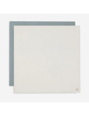 Hydrofiele Doek Large 115x115cm - Sea green/Ivory - 2 Stuks