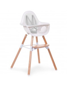 Childhome - Evolu 2 stoel Naturel/wit 2 in 1 + beugel