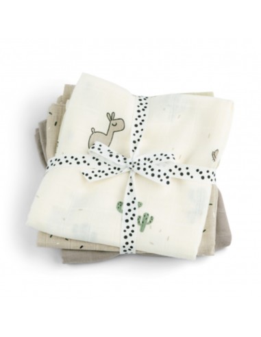Done by Deer - Burp cloth 3-pack GOTS Lalee Sand