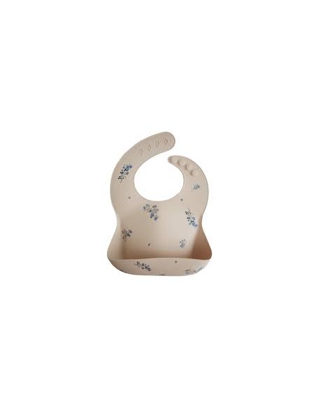 Mushie Bib - Lilac Flowers