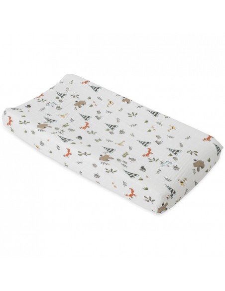 Little Unicorn - Katoenen Tetra Aankleedkussenhoes - Bosvrienden - One