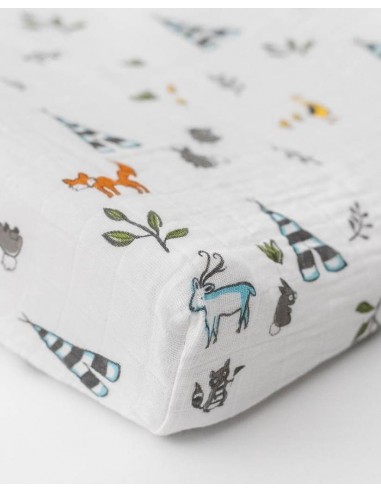 Little Unicorn - Katoenen Tetra Aankleedkussenhoes - Bosvrienden - One