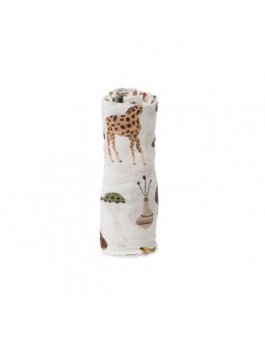 Little Unicorn - Bamboo Deluxe Wikkeldoek - Safari Sociaal - 120x120