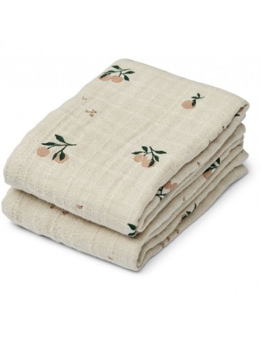 Liewood - Lewis Muslin Cloth 2-Pack - Peach