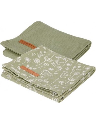 swaddle doek 70 x 70 wild flowers olive
