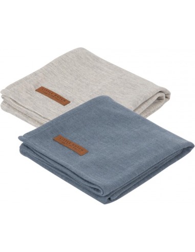 swaddle doek 70 x 70 pure blue / grey