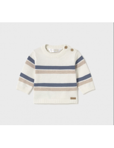 Mayoral trui gestreept beige blauw