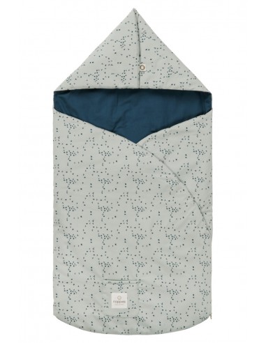 Noppies voetenzak autostoel blauw vogeltjes