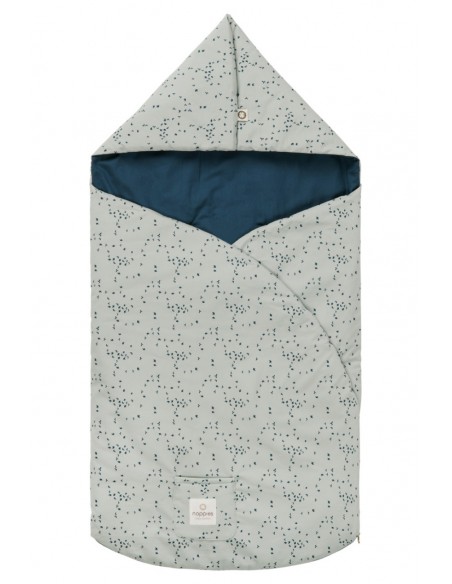 Noppies voetenzak autostoel blauw vogeltjes