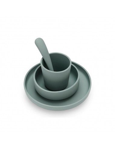 Siliconen eetset 4 stuks - Jungle - ass blauw
