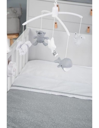 Ledikantdeken teddy Sparkle zilvergrijs mêlee