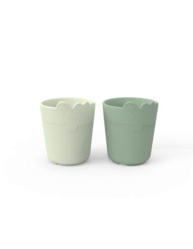 Done by Deer - Kiddish mini mug 2-pack Croco Green
