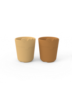 Done by Deer - Kiddish mini mug 2-pack Croco Mustard