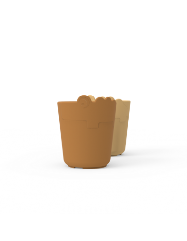 Done by Deer - Kiddish mini mug 2-pack Croco Mustard