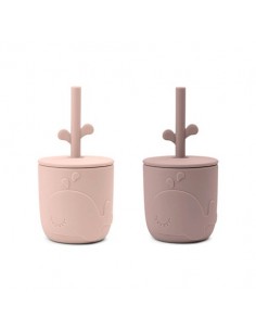 Done by Deer - Peekaboo straw cup 2-pack Wally Powder